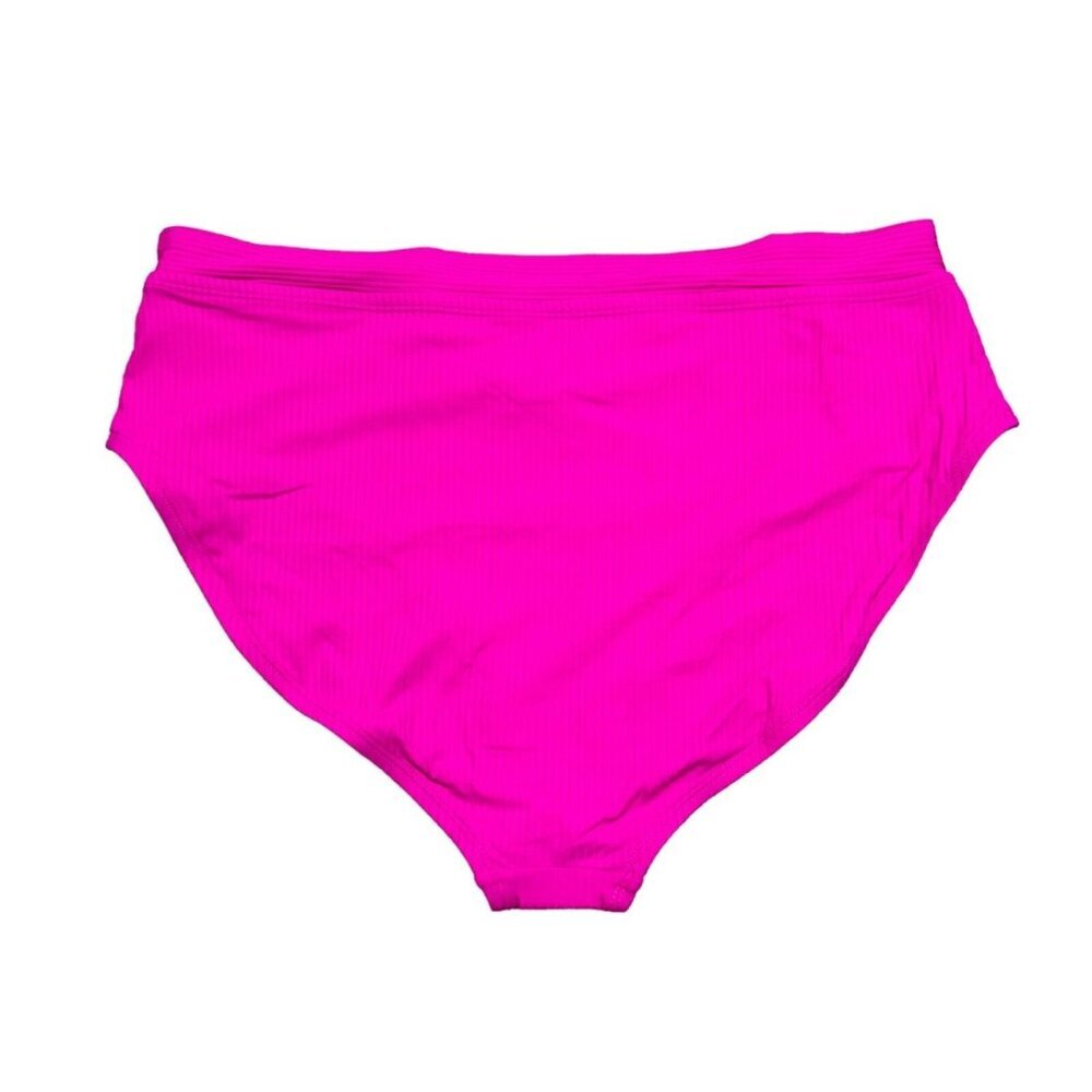 California Waves Plus Size 3 (22/24) Fuchsia Banded Hi-Waisted Bikini Bottom NEW - Picture 5 of 8